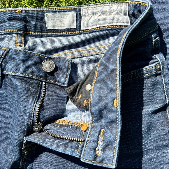 AllSaints Ashby Low Rise Skinny Fit Dark Denim Blue Jeans - Picture 5 of 5
